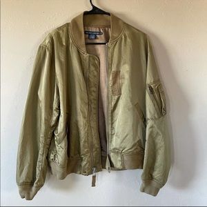 NEW Ralph Lauren bomber jacket khaki olive green blue label NWOT